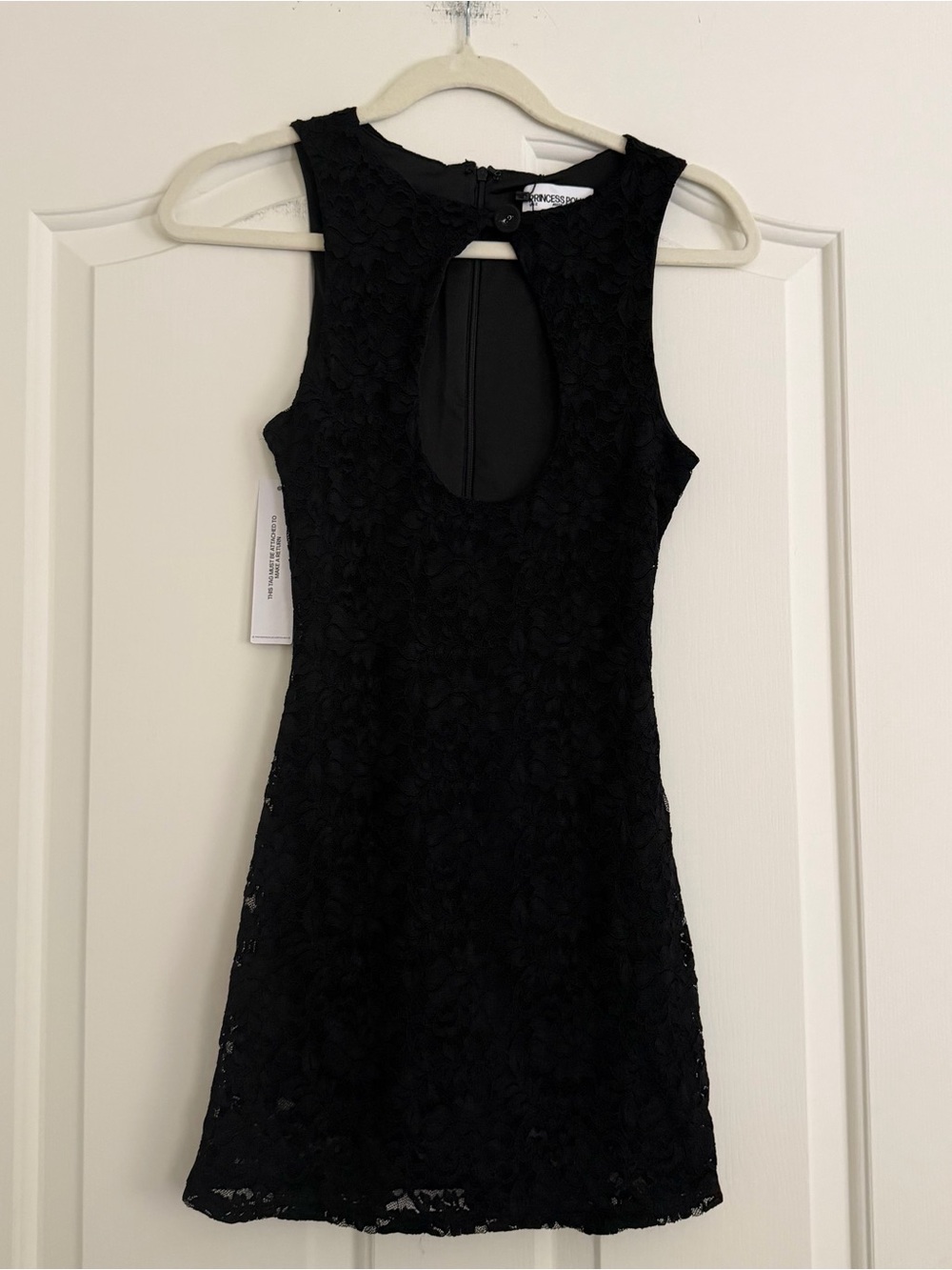 NWT Princess Polly Black Floral Lace Mini Dress US 2